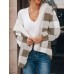 Women Plaid Fleece Hood Long Sleeve Warm Casual Hooded Sweatshirt