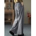 Women Plaid Wide-legged Elastic Waist Side Pocket Ankle Length Loose Pants