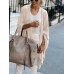 Women Plain Simple Casual Loose Knitted Irregular Hem Cardigan