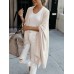 Women Plain Simple Casual Loose Knitted Irregular Hem Cardigan