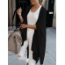 Women Plain Simple Casual Loose Knitted Irregular Hem Cardigan