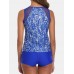 Women Print Lace Tankini Cover Belly Hawaii Beach Swimsuits