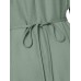 Women Puff Sleeve Spliced Solid Color Back Zipper O-Neck Maxi Length Midi Dresses