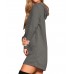 Women Pullovers Drawstring Long Sweatshirt Solid Casual Dress With Pockets