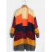 Women Rainbow Print Long Sleeve Casual Cardigans