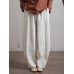 Women Solid Color Elastic Waist Side Pocket Harem Pants For Women