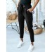 Women Solid Color Lace-Up Pleated Casual Regular Fit Pencil Pants