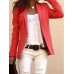 Women Solid Color Lapel Collar Slim Long Sleeve Blazers