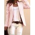 Women Solid Color Lapel Collar Slim Long Sleeve Blazers