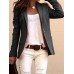 Women Solid Color Lapel Collar Slim Long Sleeve Blazers