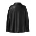 Women Solid Color Loose European Leather Lapel Party Carnival Coats