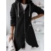 Women Solid Color Side Pocket Asymmertrical Hem Hoodie With Front Zipper