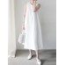 Women Solid Color Sleeveless O-Neck Casual Elegant Dress With Pockets