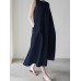 Women Solid Color Sleeveless O-Neck Casual Elegant Dress With Pockets