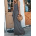 Women Solid Color Sleeveless Wide Shoulder Straps Wide Leg Jumpsuits