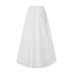 Women Solid Color V-Neck High Low Hem Blouse Elastic Waist Swing Skirts Two Piece Set