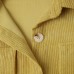 Women Solid Corduroy Button Chest Pocket Long Sleeve Casual Shirt