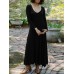 Women Solid Elastic V-Neck Maxi Length Street Casual Midi Dresses