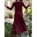 Women Solid Elastic V-Neck Maxi Length Street Casual Midi Dresses