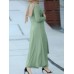 Women Solid Tie Irregular Top Wide Leg Pants Kaftan Two-Piece Set