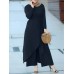 Women Solid Tie Irregular Top Wide Leg Pants Kaftan Two-Piece Set