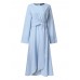 Women Solid Tie Irregular Top Wide Leg Pants Kaftan Two-Piece Set