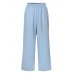 Women Solid Tie Irregular Top Wide Leg Pants Kaftan Two-Piece Set