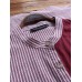 Women Striped Patchwork Stand Collar Button Plus Size Shirts