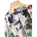 Women Summer Floral Print Loose Long Sleeve Irregular Hem Cardigans