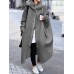 Women Thick Turtleneck Long Sleeve Zipper Mid-Calf Length Coats With Pocket