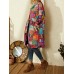 Women Tribal Print Colorblock Lapel Ethnic Style Jacket With Pocket