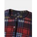 Women Vintage Plaid Button Up Casual Long Sleeve Coats