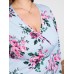 YOINS Plus Size V-neck Floral Print Belt Design Dress