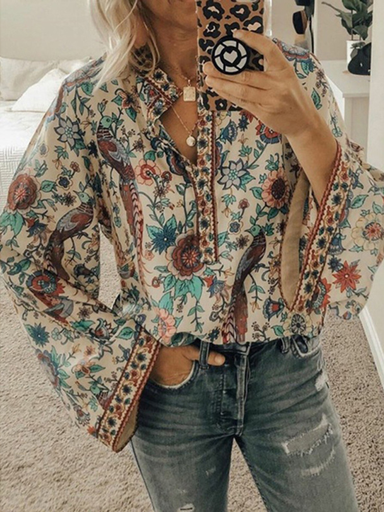 Ethnic-Floral-Print-V-Neck-Long-Sleeved-Bohemian-Shirts-For-Women-1649477