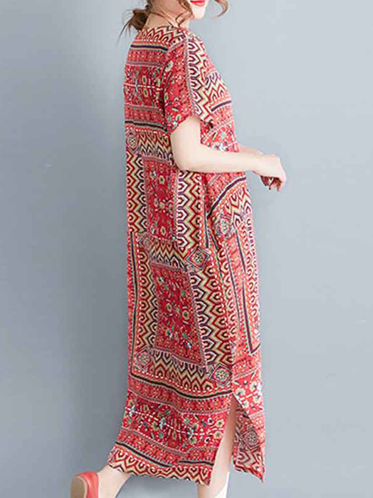 Ethnic-Women-Printing-Cotton-Vintage-Dress-1282271