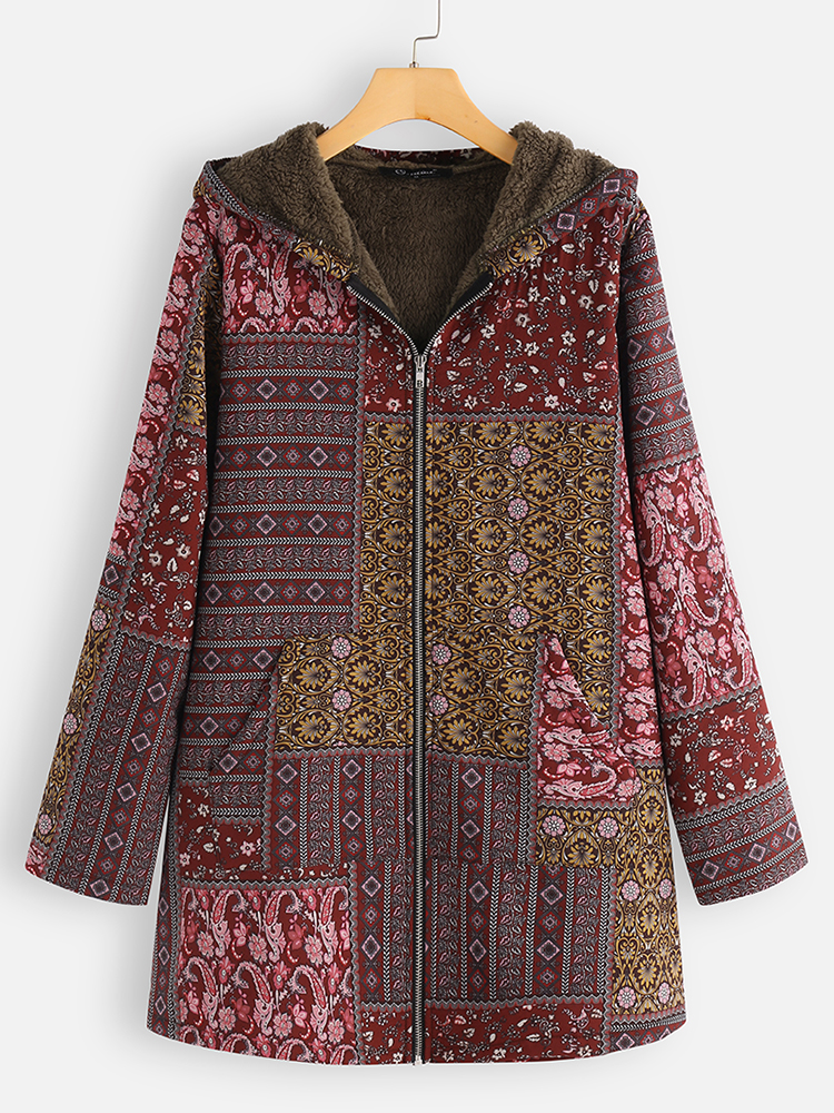 Vintage-Print-Fleece-Hooded-Plus-Size-Coats-with-Pockets-1564709