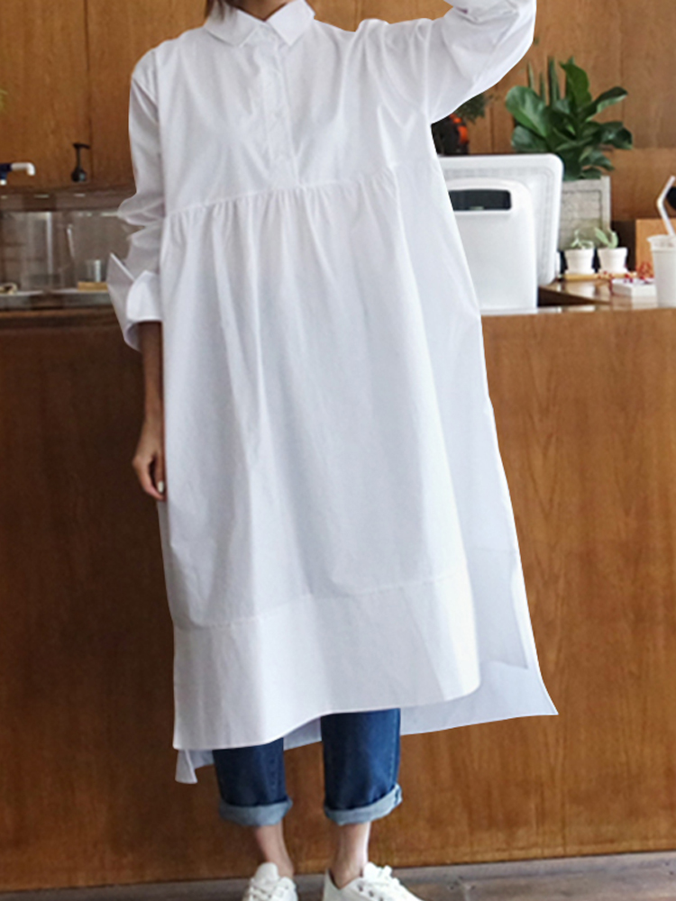 Women-Casual-Loose-Midi-Buttons-Long-Sleeve-Collar-Shirt-Dress-1580152